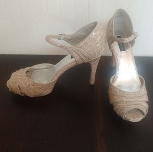 WHBM Brigitta Heels Peep Toe Sandal, Size 9 1/2